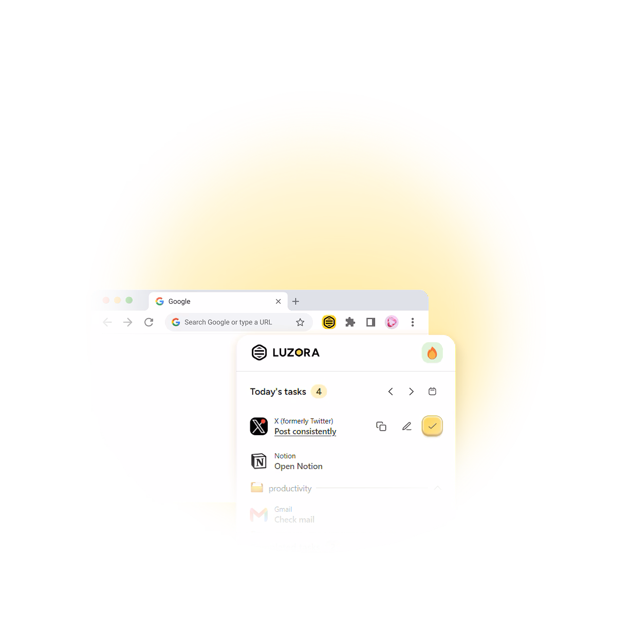 Pinning Luzora to the browser toolbar